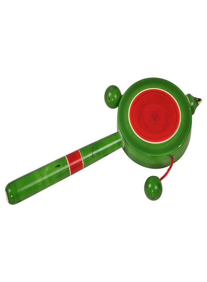 Smartcraft Toddler 'Make In India" Plate Rattle, Wooden Rattle Hand Drum Kids Toy- Multicolor - Image 2
